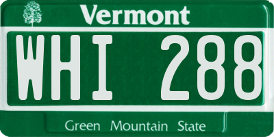 VT license plate WHI288