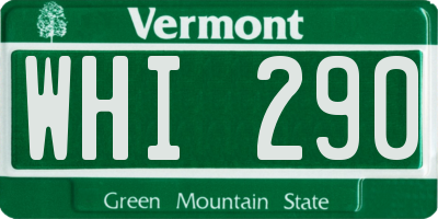 VT license plate WHI290