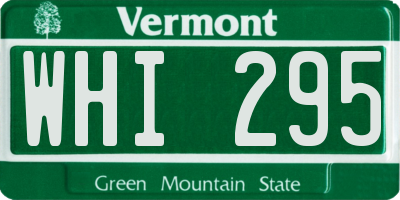 VT license plate WHI295