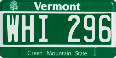 VT license plate WHI296