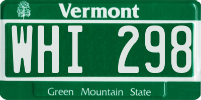 VT license plate WHI298