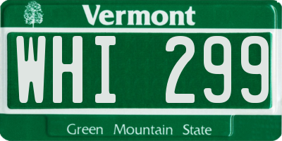 VT license plate WHI299