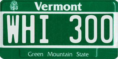 VT license plate WHI300
