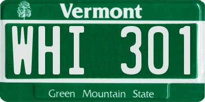 VT license plate WHI301