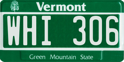 VT license plate WHI306