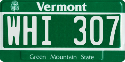 VT license plate WHI307