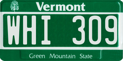 VT license plate WHI309