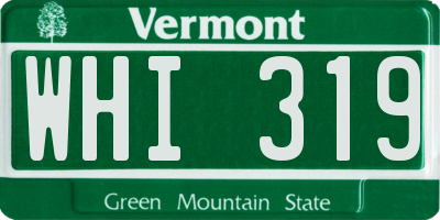 VT license plate WHI319