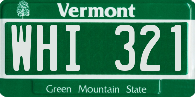 VT license plate WHI321