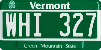 VT license plate WHI327