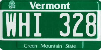 VT license plate WHI328