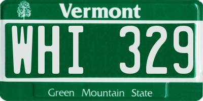 VT license plate WHI329