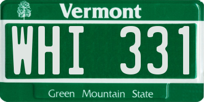 VT license plate WHI331