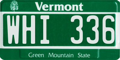 VT license plate WHI336