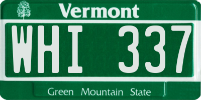 VT license plate WHI337