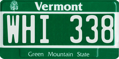 VT license plate WHI338