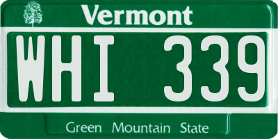 VT license plate WHI339