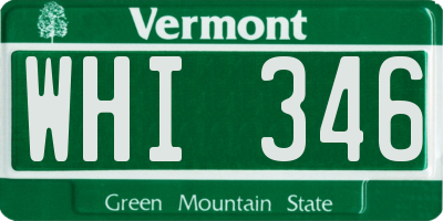 VT license plate WHI346