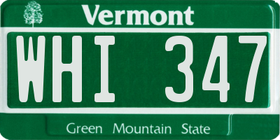 VT license plate WHI347