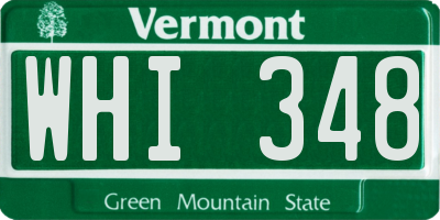 VT license plate WHI348