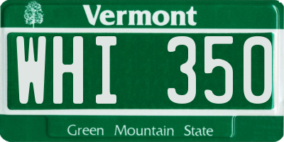 VT license plate WHI350