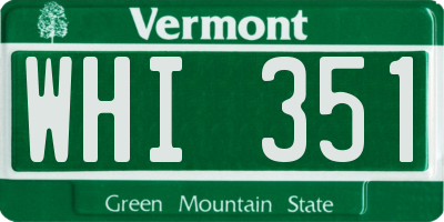 VT license plate WHI351