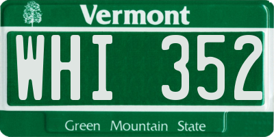 VT license plate WHI352