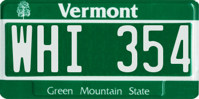 VT license plate WHI354