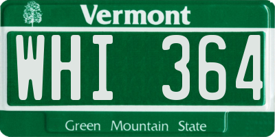 VT license plate WHI364