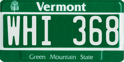 VT license plate WHI368