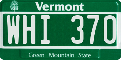 VT license plate WHI370