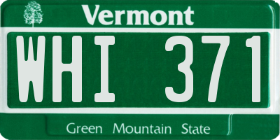 VT license plate WHI371