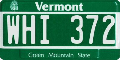 VT license plate WHI372