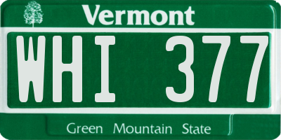 VT license plate WHI377