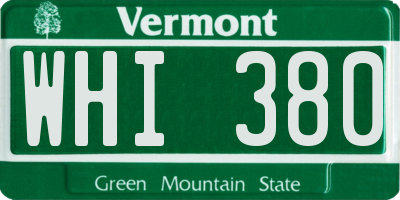 VT license plate WHI380