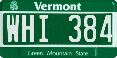 VT license plate WHI384