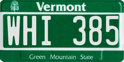 VT license plate WHI385
