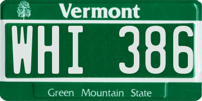 VT license plate WHI386