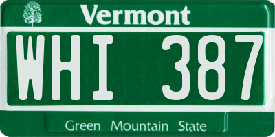VT license plate WHI387