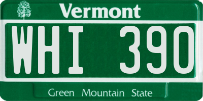 VT license plate WHI390