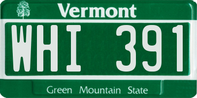 VT license plate WHI391