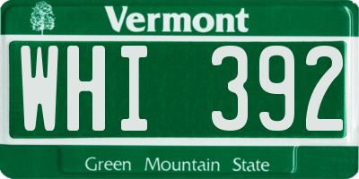 VT license plate WHI392