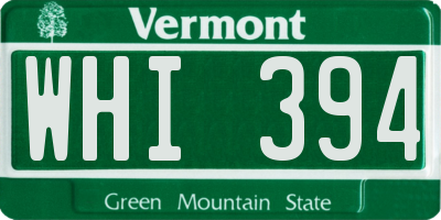 VT license plate WHI394