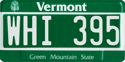 VT license plate WHI395