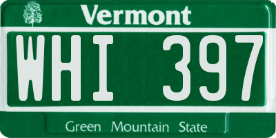 VT license plate WHI397