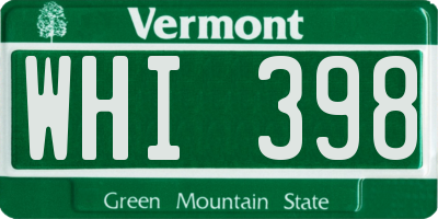 VT license plate WHI398