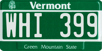 VT license plate WHI399