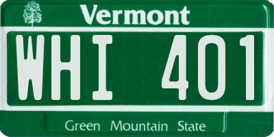 VT license plate WHI401