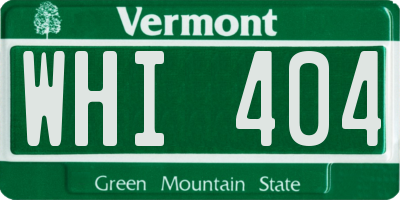 VT license plate WHI404