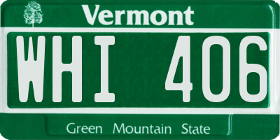 VT license plate WHI406